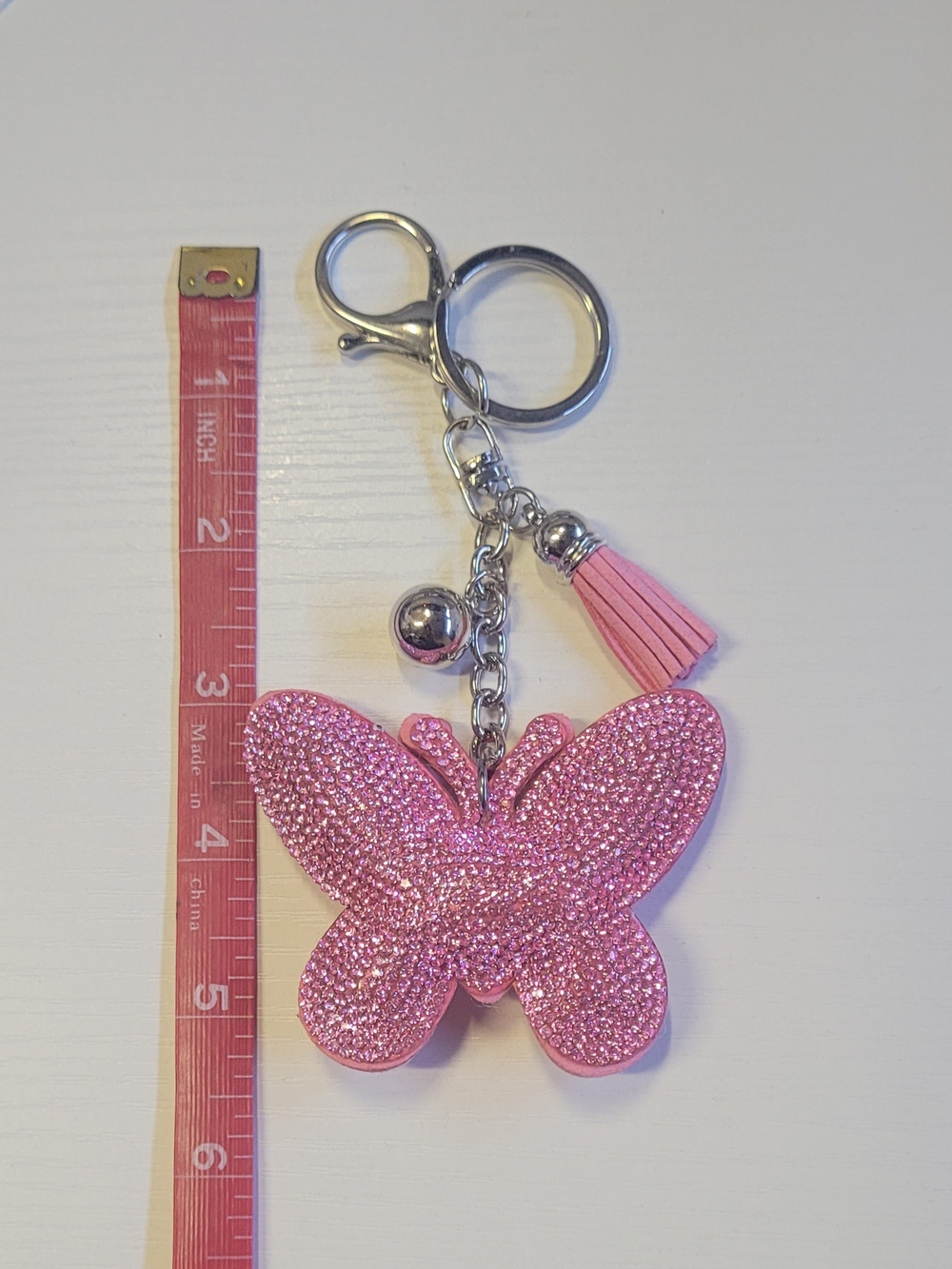 Blossom Butterfly Tassel Keychain Charm